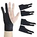 Bignc Drawing Glove 4 Packs(2 Women pcs+2 Men pcs) for Graphic Tablet Art Creation Pen Display(Black)