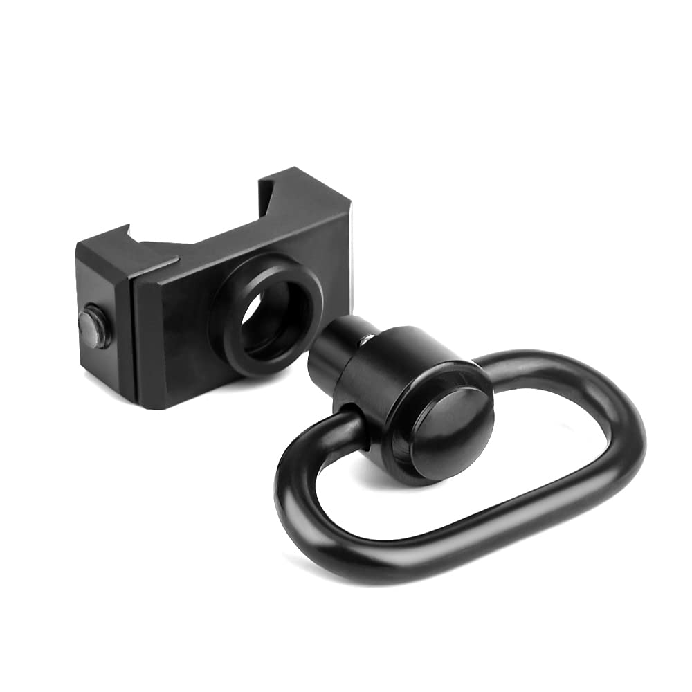 SBGJMY QD Sling Swivel Mounting Adapter,Button Tactical Strap Buckle Swivel Loop Accessories for 20mm Picatinny Rail System (Black)