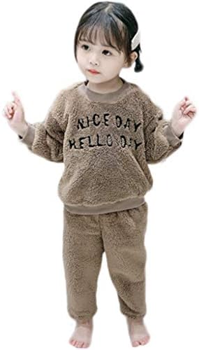 Yosiya キッズ パジャマ 女の子 秋冬服 もこもこ ふわふわ 長袖 80 130cm 上下セット 可愛い 寝間着 ガールズ 子供服 ネグリジェ 高い素材 普段着 暖かい 厚手 ソフト ルームウェア 子供パジャマ 部屋着