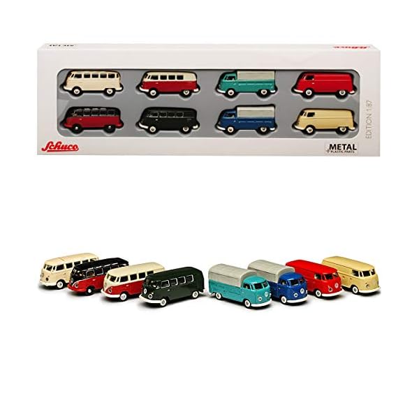 8er Set Volkwagen T1 Transporter Samba Bully Bus 1950-1967 H0 1/87 Schuco Modell Auto mit individiuellem… – Bild 3