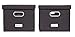 Internet's Best Collapsible File Storage Organizer with Lid - Decorative Linen Filing & Storage Office Box – Hanging Letter/Legal Folder – Home Office Bins Cabinet – Charcoal Container - 2 Pack