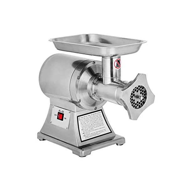 750W Elektrische Fleischwolf 1Hp 190Prm 550Lb / H Wursthersteller Gewerblicher Edelstahl Lebensmittelschleifmaschine…