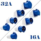 MASO 32A 220V IP44 3 Pin Industrial Site Socket & Waterproof Wall Plug 2P view 4