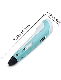 Lápiz de impresión 3d, modelado bolígrafo de dibujo de impresión para artes manualidades DIY, con 6 unidades de filamento PLA y 8 pcs de plantillas de dibujo, Gran regalo para niños y adultos (azul)