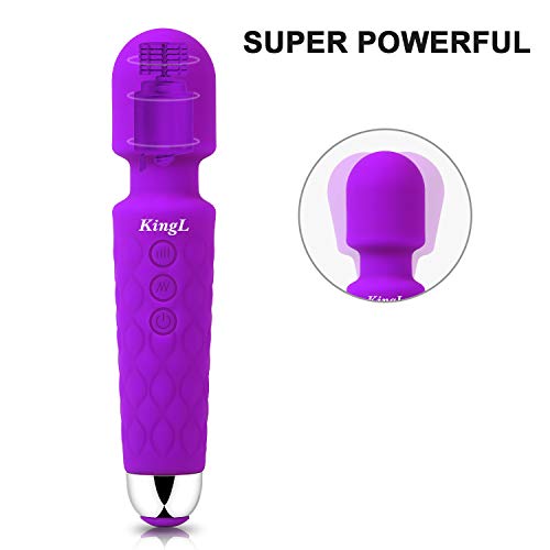 KingL Personal Magic Wand Massager Powerful Vibration Silent, Waterproof, Handheld, Cordless for Neck Shoulder Back Body Massage, Sports Recovery & Muscle Aches â€¦ â€¦
