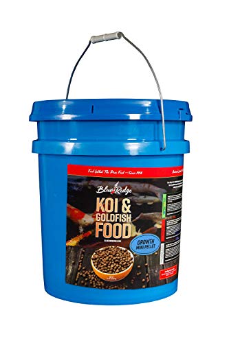 Blue Ridge Fish Food Pellets [14lb], Koi and Goldfish Growth Formula, Mini 1/8" Floating Pellet, Balanced Diet