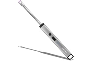 ARECTECH Lighter Candle Lighter Electric Lighter Rechargeable USB Arc Lighters for Candle Camping Fireworks Christmas Birthday Gifts with LED Light for Men Women Silver