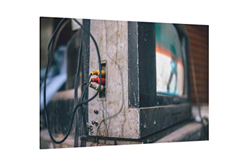 image for Generic Crt Television with Connected RCA Cables - Canvas Wall Art Gal