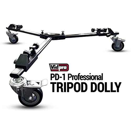 Vidpro PD1 Professional Tripod Dolly Heavy Duty with Adjustable Leg