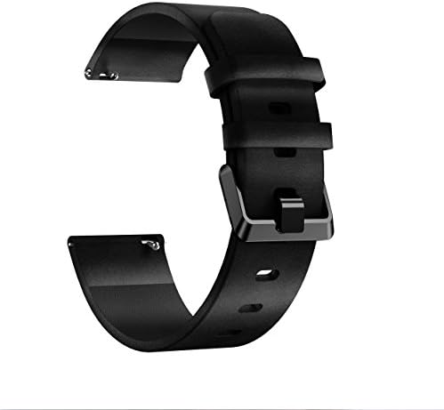 patrohoo For Fitbit Versa Genuine leather Band, Adjustable Sport Accessory for Fitbit Versa Smartwatch(Black)