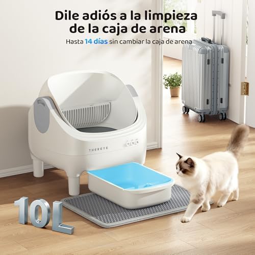 Arenero Gatos Autolimpiable con Diseño Abierto y Gran Capacidad, Arenero Gato con App, Limpieza Rápida y Fácil de Palear, Ideal para Hogares con Varios Gatos