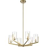 KICHLER Nye 14.75" 6 Light Chandelier with Clear Glass in Brushed Natural Brass