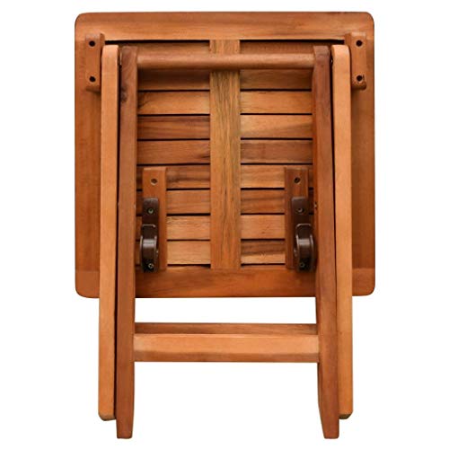 Fesjoy Sun Lounger Set Adjustable Reclining Wooden Double Sunlounger with a Folding Table Garden Deck Chair Table Set Patio Sunbed Beach Chair Pool Sauna Furniture Set - Thumbnail 6