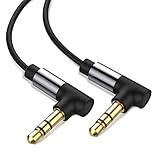 UGREEN Audio Cable 3.5mm Male to Male 90 Degree Right Angle Stereo Auxiliary Aux Cable for iPhone X,iPhone 8, iPad or Smartphones, Tablets, Media Players