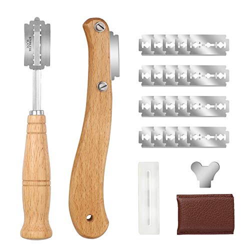 EIH1 Coltello Pane Professionale Con 5 Lame - Set Intaglio Pane Con Custodia