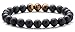 Hamoery Men Women 8mm Tiger Eye Stone Beads Bracelet Elastic Natural Stone Yoga Bracelet Bangle-21003