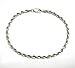 10K White Gold Rope Chain Diamond Cut Chain Pendent Necklace 2 MM, 16