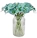 Duovlo 20pcs Calla Lily Bridal Wedding Bouquet Lataex Real Touch Artificial Flower Home Party Decor (Lake Blue)