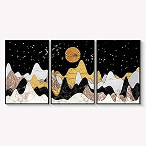 Framed Canvas Wall Art for Living Room, Bedroom Abstract Landscape Dream Place Canvas Prints for Home Decoration Ready to Hanging - 16"x24"x3 Panels