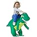 YEAHBEER Inflatable Dinosaur Costume for Kids,T-Rex Fancy Dress Halloween Blow up Costumes Kids Dinosaur Costume,Blow up T-Rex Funny Fancy Inflatable Costume for Halloween Dress(Green)