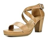 TOETOS Diane New Women's Open Toes Mid Chunky Heels Platform Dress Sandals