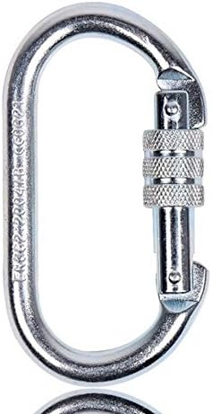 25KN Rock Climbing Carabiner Oval Quick Links Screw Auto Locking Carabiners Survival Gear Protection Outdoor Sport Tools