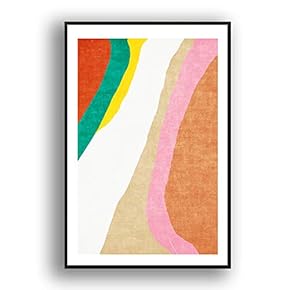 Framed Canvas Wall Art Abstract for Living Room, Bedroom Color Block Canvas Prints for Modern Home Decoration Ready to Hang - 16"x24" inches