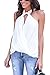 FARYSAYS Women's Summer Sleeveless High Neck Halter Cami Tank Tops White