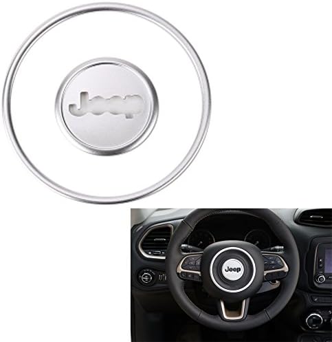 Aluminum Steering Wheel Decorative Cover Trims for Jeep Wrangler JK/Compass/Patriot 2011-2016 Jeep Grand Cherokee 2011-2013 2pcs/set Silver