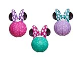 Minnie Mouse Bow-Tique Paper Lantern Decoration, 3 Count, Party Supplies