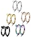 FUNRUN JEWELRY 5 Pairs Stainless Steel Hoop Nose Ring for Girls Men Septum Jewelry Non Pierced Earrings 8mm