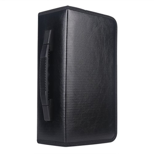 FORE CD/DVD Disc 128pcs PU Wallet Case for CD/DVD Carrying Storage 128 Capacity Color Black â€¦