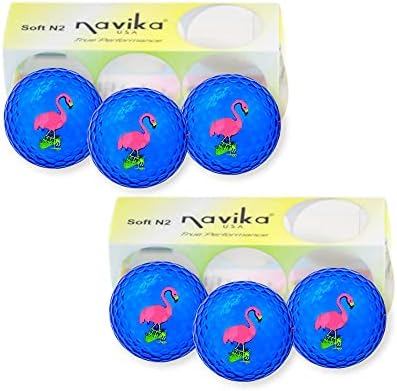 Navika Golf Balls- Flamingo Imprint on Teal Metallic (6-Pack)