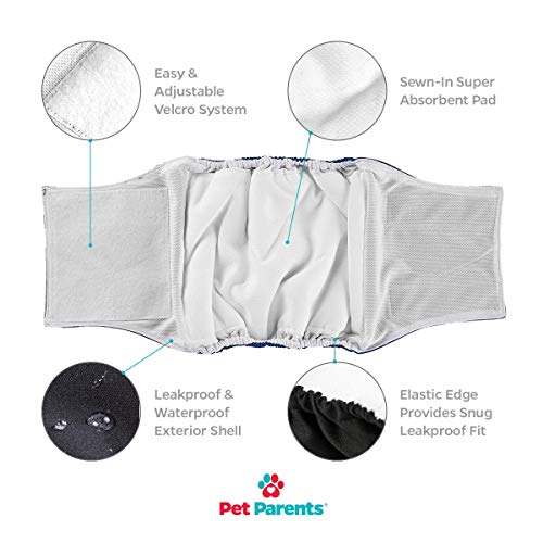 Pet Parents Premium Washable Dog Belly Bands (3pack) of Male Dog