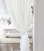 DriftAway Linen Textured Sheer Curtains White Ruffle Edge Shabby Chic White Voile Window Curtains 2 Panels 84 Inch Length for Bedroom Living Room Children Girls Light Filtering Rod Pocket Drapes