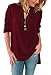 Sumtory Women Plus Size Cuffed Sleeve V Neck Hi-low Hem Top Blouses