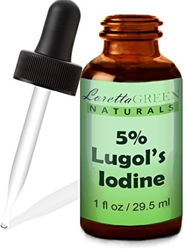 Iodine 5% Solution - 1 Oz Amber Glass Bottle with Dropper. Made to Lugol's specification. Made in USA.