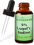Iodine 5% Solution - 1 Oz Amber Glass Bottle with Dropper. Made to Lugol's specification. Restores and Improves Healthy Thyroid Function. Made in USA.