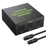 LiNKFOR Digital Optical Audio 1x3 Splitter Digital SPDIF Toslink Optical Fiber Audio Splitter 1 in 3 Out Aluminum Alloy with Optical Cable for PS3 Xbox Blue-Ray DVD HDTV