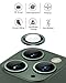 FilmHoo Camera Lens Screen Protector for iPhone 11 Pro(5.8) / Pro Max(6.5) Tempered Glass,High Definition Anti-Scratch/Dust/Water/Fog, Metal Ring Film - Midnight Green（Set of 3）