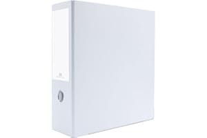 Bindertek 3-Ring 4-Inch Premium Linen Textured High Capacity Binder, White (3XLN-WH)