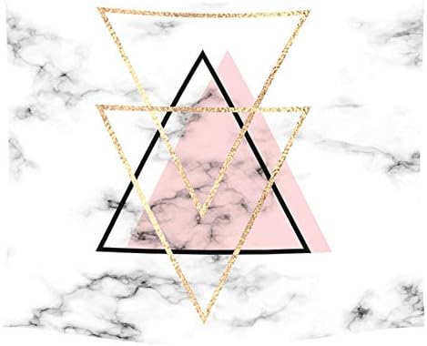 Wall Tapestry Marble Grain Ceramic Effect Gold Geometric Triangle Pink Spring Summer Home Decor Tapestry Wall Hanging Decoration Living Room Bedroom Dorm Micro Fiber Peach Superior Durable Material