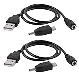 uxcell 40cm USB Male to 3.5mm DC Female Cable + Mini USB to DC Connector Adapter 2 Pcs