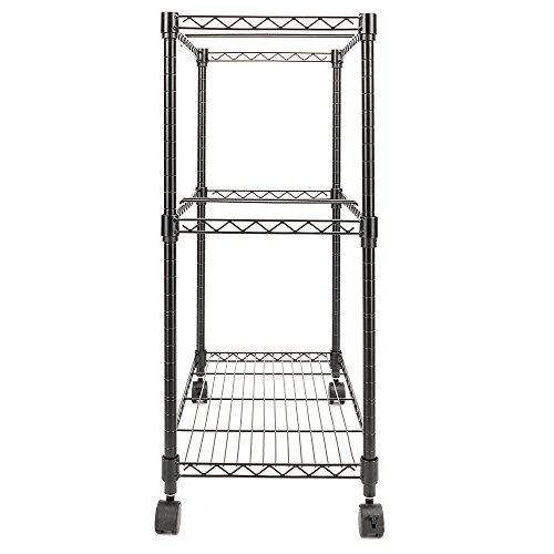 image for Byya Portable 2 Tier Sturdy Metal Rolling Compact Mobile Letter Size F