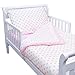 TL Care 100% Cotton Percale 4-Piece Toddler Bedding Set, Pink, for Girls