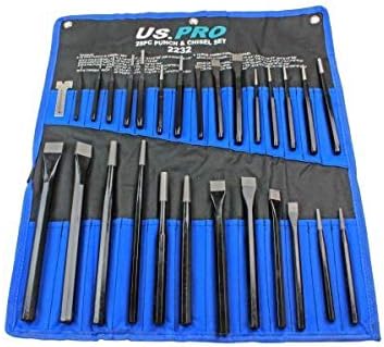 US PRO Tools 28pc Punch & Chisel Tool Set, Punches and Chisels 2232, Medium to Large