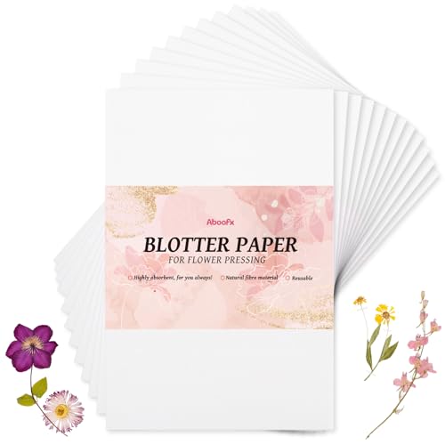 Aboofx 20 Sheets Blotting Paper for Flower Press, Large 15 x 10 inch A4 Highly Absorbent and Reusable Blotter Papers for Flower Press Herbarium Craft Blotter Paper Sheets Papers Craft Supplies
