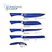 Diamond Gourmet Diamond Sharp Knife Set - Blue Ceramic Coated Diamond Infused Knife Set - As Seen on TV - Set of 4 knives with Bonus Peeler