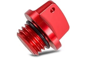 JXPANG M20 * 2.5 Universal Motorcycle Engine Oil Filler Cap Screw Cover Plug Gray with O-ring Valve Oil Cap Transmission Tank Cover (Red)