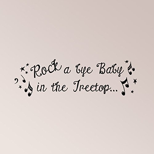 36"x12" Rock A Bye Baby In The Treetop Nursery Rhyme Song Wall Decal Sticker Art Mural Home Decor Quote
